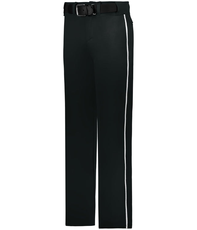 Augusta Sportswear YOUTH BASEBALL PANT WITH BRAID 605WLBY BLACK/WHITE (BA) S