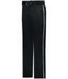 Augusta Sportswear YOUTH BASEBALL PANT WITH BRAID 605WLBY BLACK/WHITE (BA) S