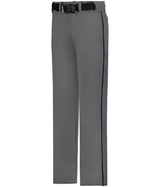 Augusta Sportswear YOUTH BASEBALL PANT WITH BRAID 605WLBY CHARCOAL SOLID/NAVY (BA) S