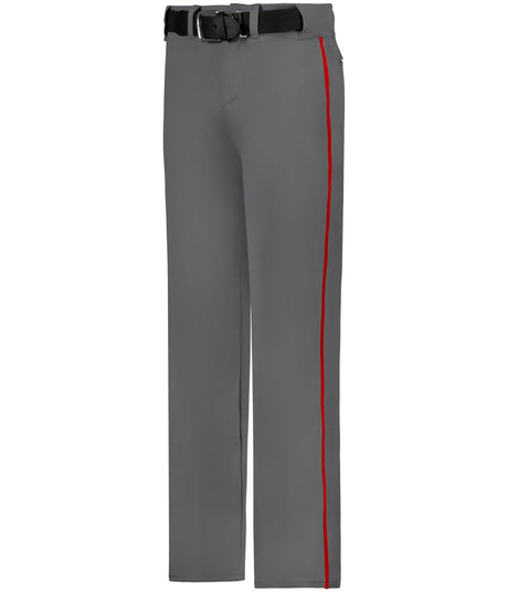 Augusta Sportswear YOUTH BASEBALL PANT WITH BRAID 605WLBY CHARCOAL SOLID/RED (BA) S