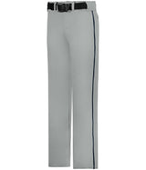 Augusta Sportswear YOUTH BASEBALL PANT WITH BRAID 605WLBY GREY/NAVY (BA) S