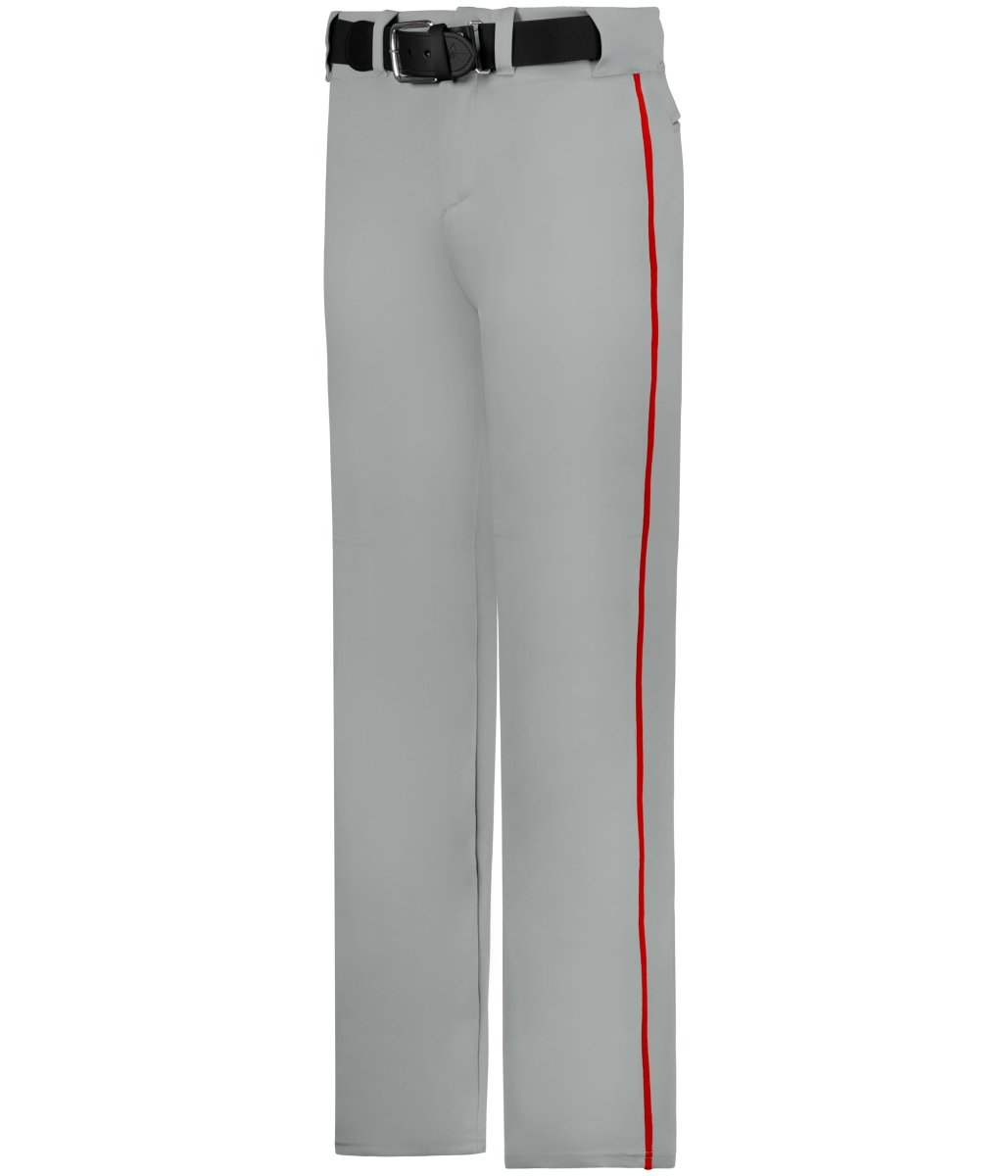 Augusta Sportswear YOUTH BASEBALL PANT WITH BRAID 605WLBY GREY/RED (BA) S