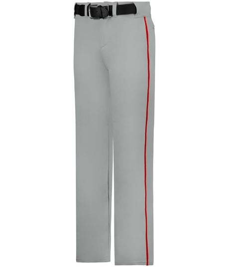 Augusta Sportswear YOUTH BASEBALL PANT WITH BRAID 605WLBY GREY/RED (BA) S