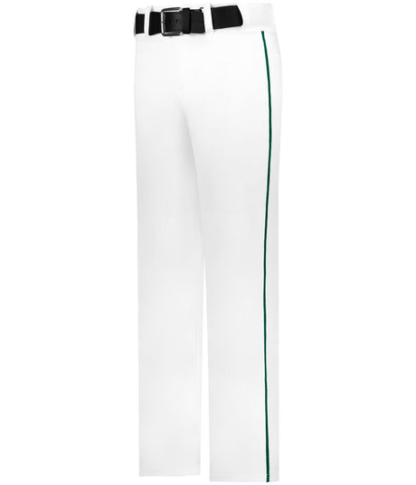 Augusta Sportswear YOUTH BASEBALL PANT WITH BRAID 605WLBY WHITE/FOREST (BA) S