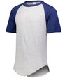 Augusta Sportswear Youth Baseball Short Sleeve Tee 2.0 424 ATHLETIC HEATHER/NAVY S