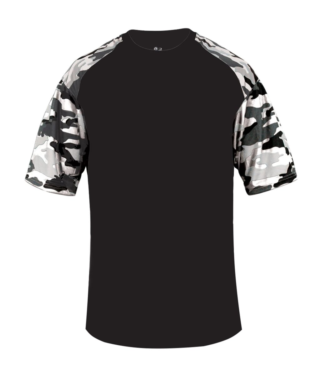 Augusta Sportswear YOUTH CAMO SPORT TEE 214100 BLACK/WHITE CAMO (BA) S
