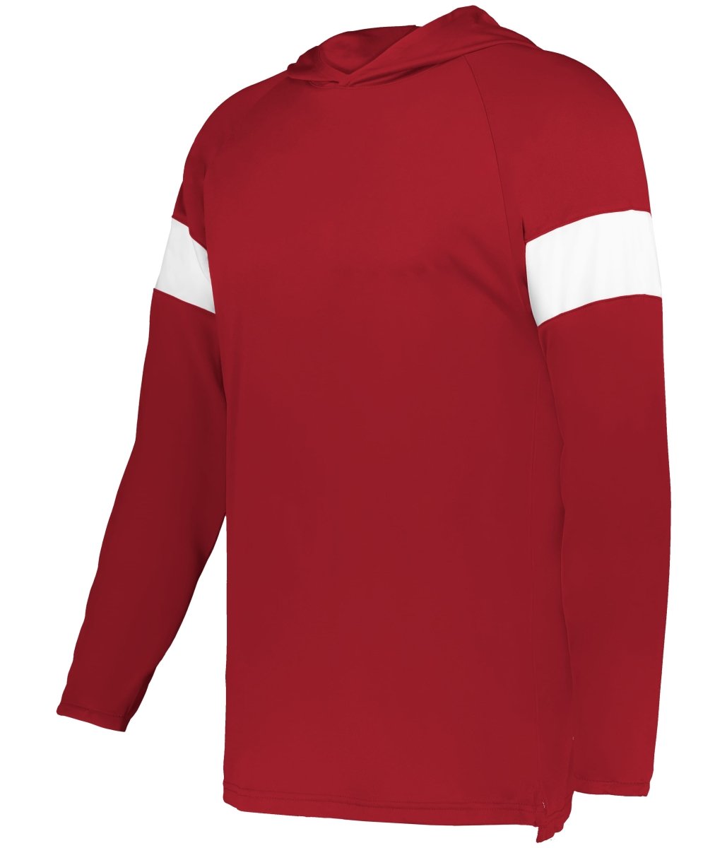 Augusta Sportswear YOUTH CONTENDER LONG SLEEVE HOODIE 545LSY RED/WHITE (BA) S