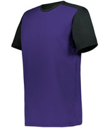 Augusta Sportswear YOUTH CREW NECK BASEBALL JERSEY 532CJY PURPLE/BLACK (BA) XXS
