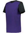 Augusta Sportswear YOUTH CREW NECK BASEBALL JERSEY 532CJY PURPLE/BLACK (BA) XXS