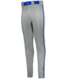 Augusta Sportswear YOUTH CRUSH TAPERED BASEBALL PANT WITH BRAID 657CTBY GREY/ROYAL (BA) S