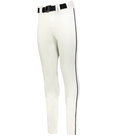 Augusta Sportswear YOUTH CRUSH TAPERED BASEBALL PANT WITH BRAID 657CTBY WHITE/BLACK (BA) S