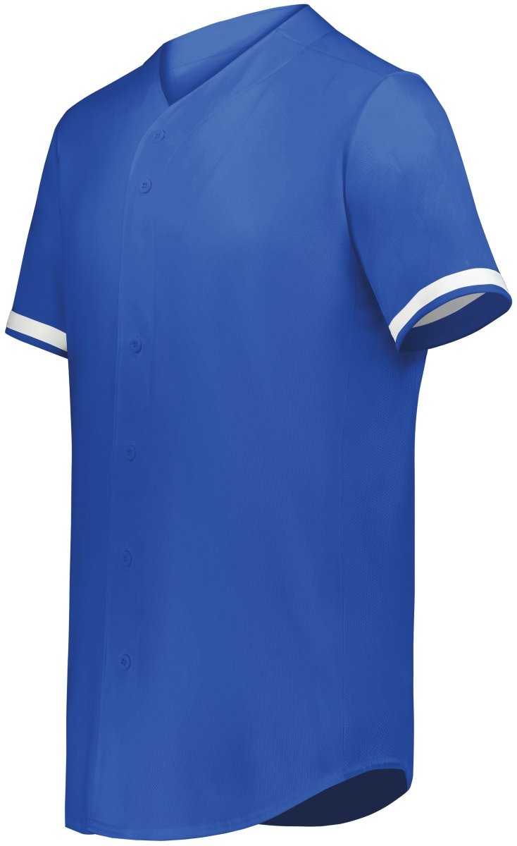 Augusta Sportswear Youth Cutter+ Full Button Baseball Jersey 6910 ROYAL/WHITE S