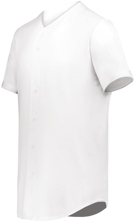 Augusta Sportswear Youth Cutter+ Full Button Baseball Jersey 6910 WHITE S