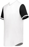 Augusta Sportswear Youth Cutter+ Full Button Baseball Jersey 6910 WHITE/BLACK S