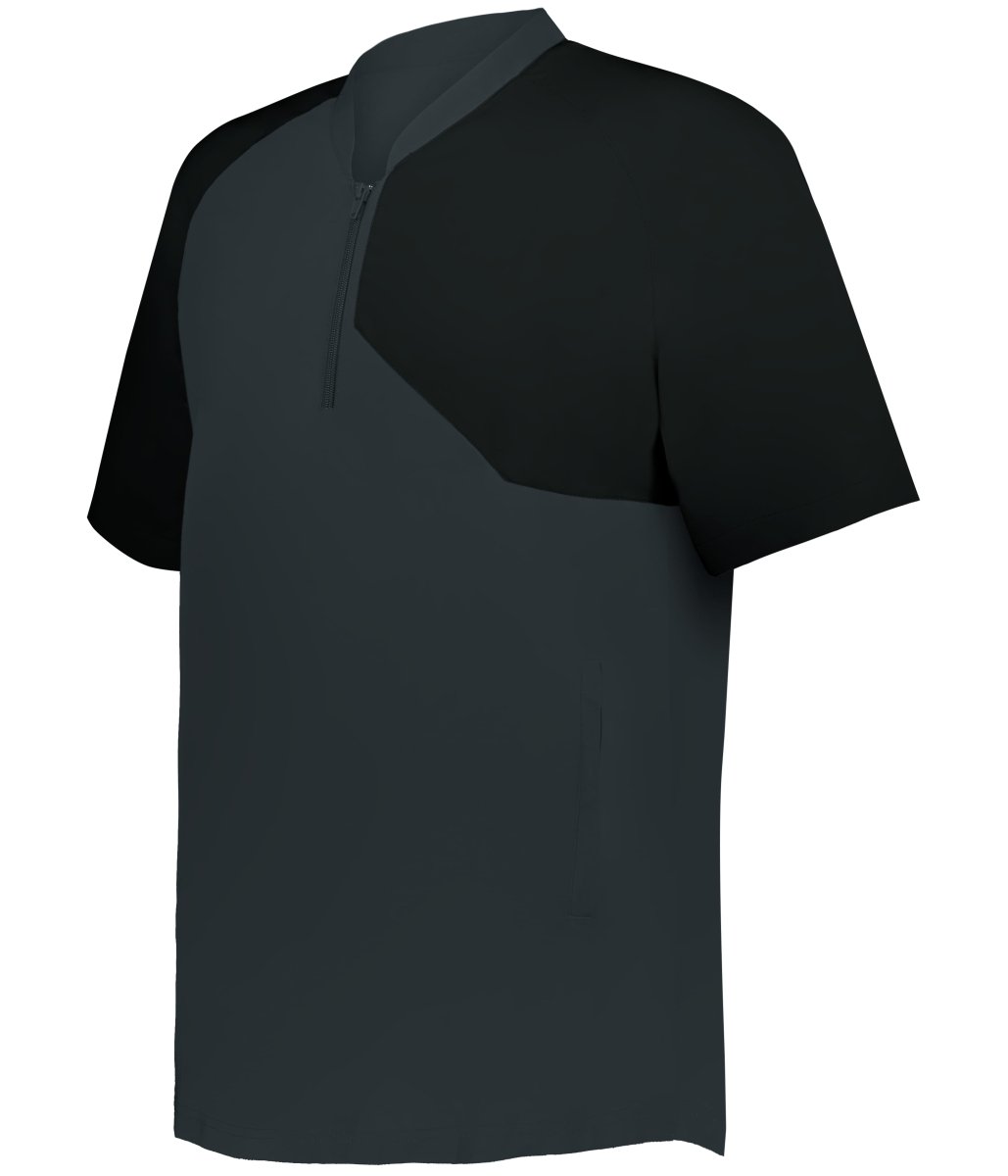 Augusta Sportswear YOUTH FIELD 1/4 ZIP SHORT SLEEVE PULLOVER 3JSS21Y CHARCOAL SOLID/BLACK (BA) S