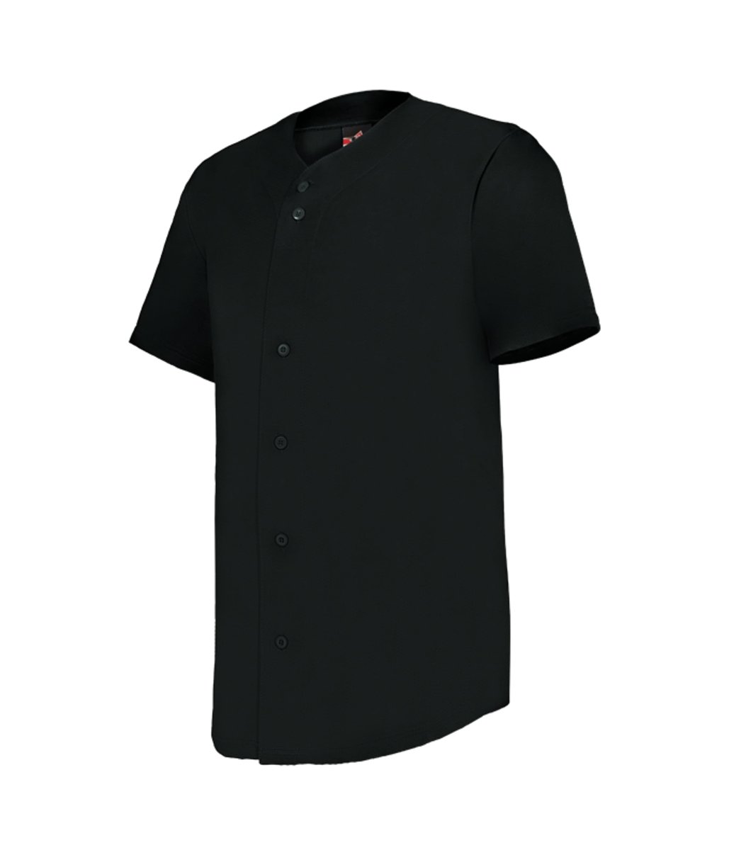 Augusta Sportswear YOUTH FULL - BUTTON LIGHTWEIGHT BASEBALL JERSEY 52MBFJY BLACK S