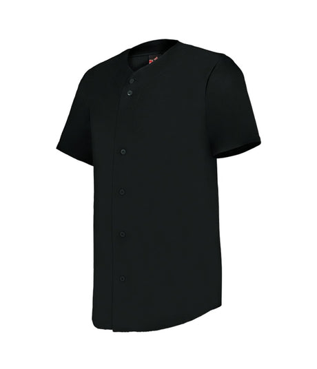 Augusta Sportswear YOUTH FULL - BUTTON LIGHTWEIGHT BASEBALL JERSEY 52MBFJY BLACK S