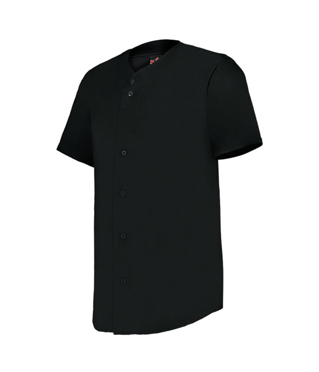 Augusta Sportswear YOUTH FULL - BUTTON LIGHTWEIGHT BASEBALL JERSEY 52MBFJY BLACK S