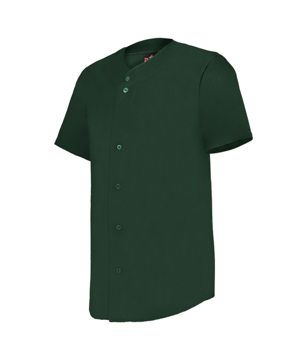 Augusta Sportswear YOUTH FULL - BUTTON LIGHTWEIGHT BASEBALL JERSEY 52MBFJY FOREST (BA) S
