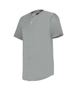 Augusta Sportswear YOUTH FULL - BUTTON LIGHTWEIGHT BASEBALL JERSEY 52MBFJY GREY (BA) S