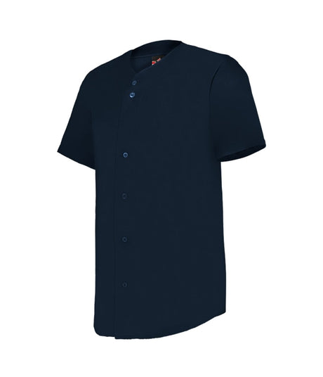 Augusta Sportswear YOUTH FULL - BUTTON LIGHTWEIGHT BASEBALL JERSEY 52MBFJY NAVY (BA) S