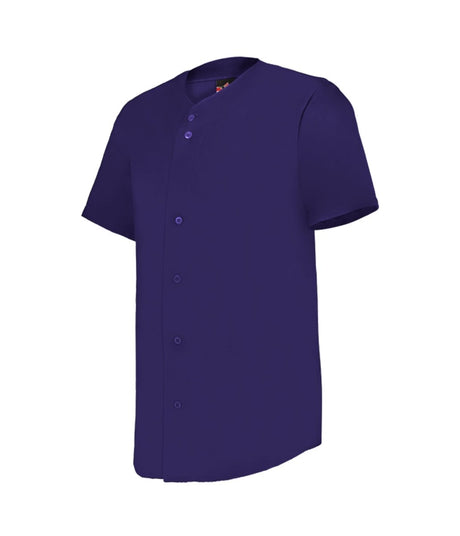 Augusta Sportswear YOUTH FULL - BUTTON LIGHTWEIGHT BASEBALL JERSEY 52MBFJY PURPLE (BA) S
