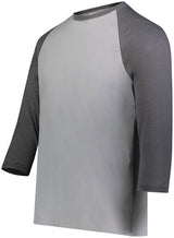 Augusta Sportswear Youth Gameday Vintage 3/4 Tee 6880 GREY HEATHER/CARBON HEATHER S