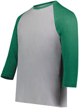 Augusta Sportswear Youth Gameday Vintage 3/4 Tee 6880 GREY HEATHER/KELLY HEATHER S
