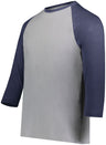 Augusta Sportswear Youth Gameday Vintage 3/4 Tee 6880 GREY HEATHER/NAVY HEATHER S
