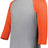 Augusta Sportswear Youth Gameday Vintage 3/4 Tee 6880 GREY HEATHER/ORANGE HEATHER S