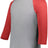 Augusta Sportswear Youth Gameday Vintage 3/4 Tee 6880 GREY HEATHER/SCARLET HEATHER S