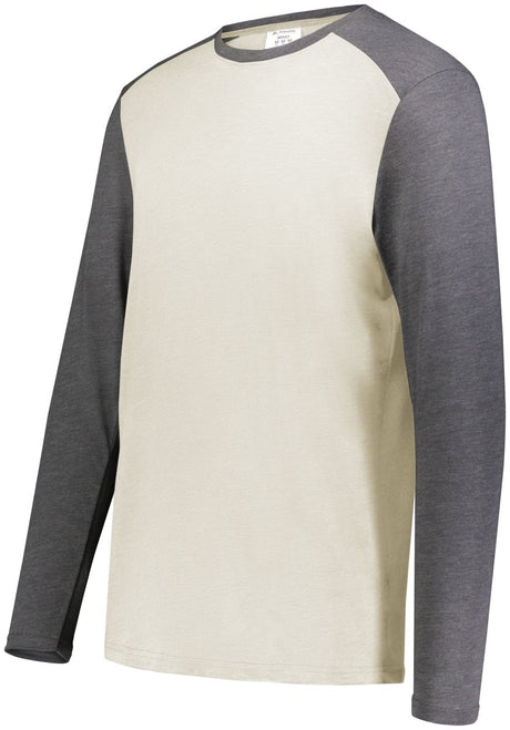 Augusta Sportswear Youth Gameday Vintage Long Sleeve Tee 6882 BIRCH/CARBON HEATHER S