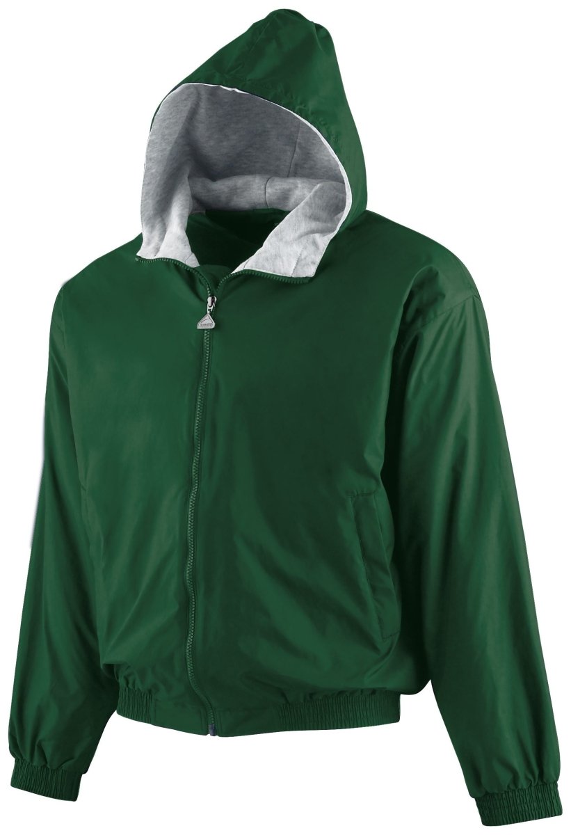 Augusta Sportswear Youth Hooded Taffeta Jacket/Fleece Lined 3281 DARK GREEN S