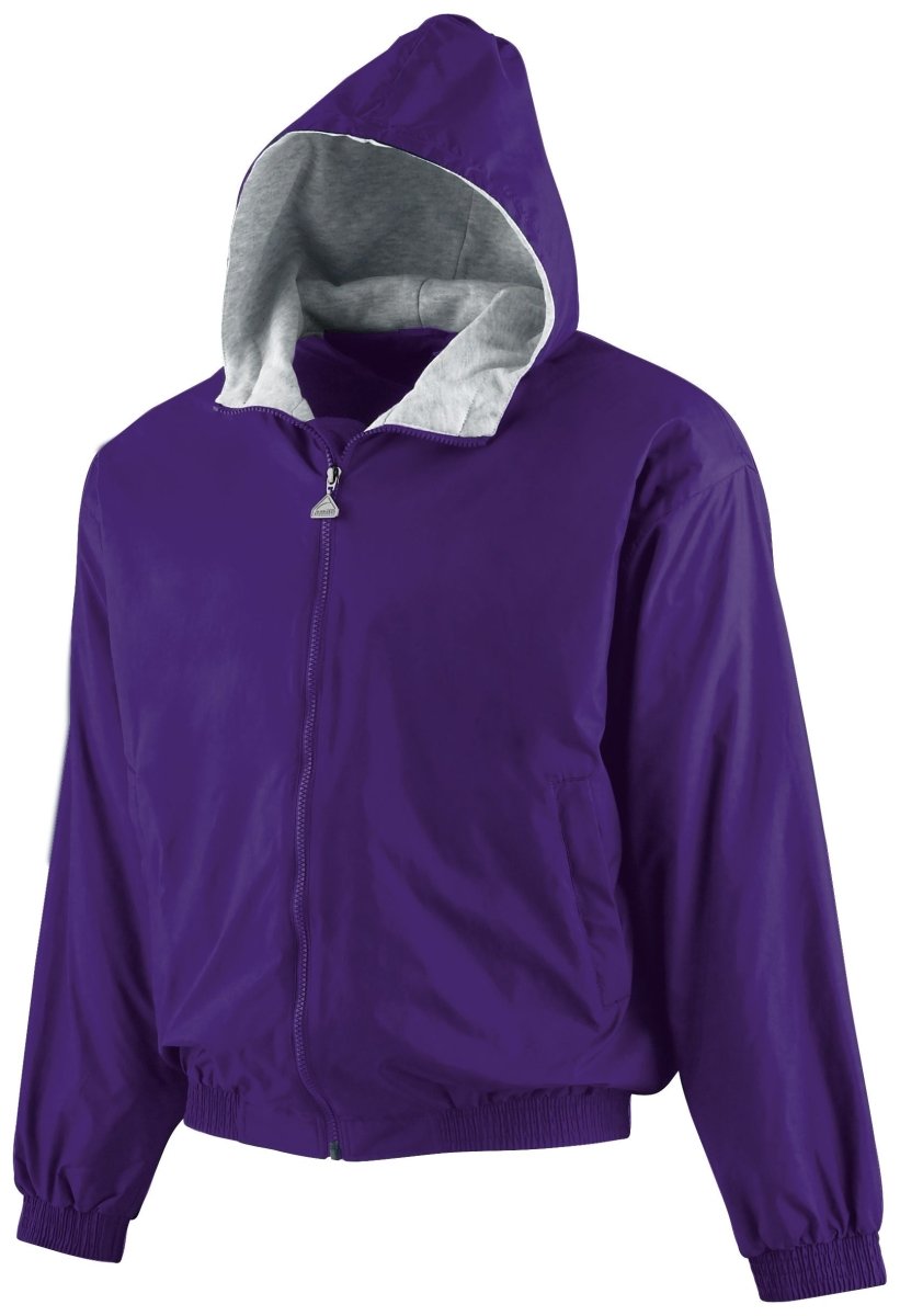 Augusta Sportswear Youth Hooded Taffeta Jacket/Fleece Lined 3281 PURPLE S