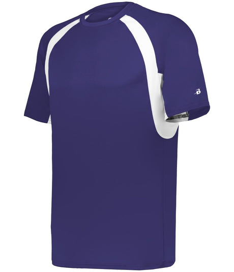 Augusta Sportswear YOUTH HOOK TEE 214400 PURPLE/WHITE (BA) S