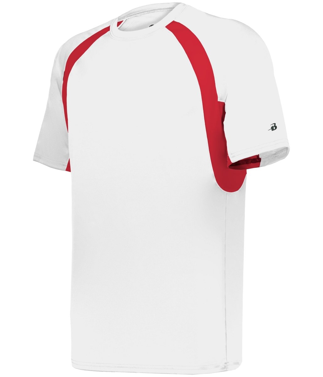 Augusta Sportswear YOUTH HOOK TEE 214400 WHITE/RED (BA) S