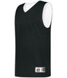 Augusta Sportswear YOUTH MESH REVERSIBLE PRACTICE BASKETBALL JERSEY 560RY BLACK/WHITE (BA) S