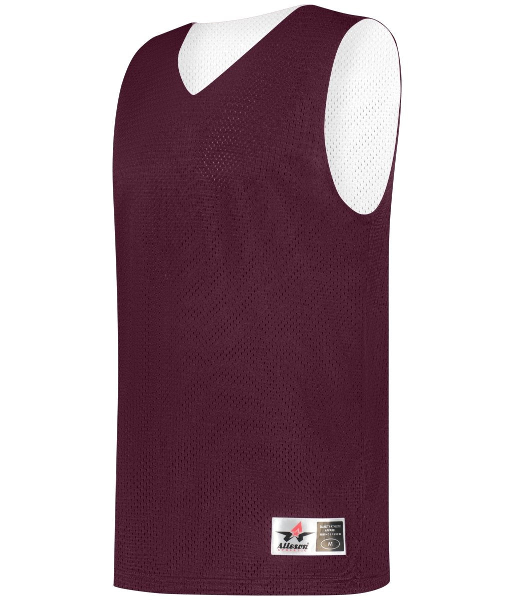 Augusta Sportswear YOUTH MESH REVERSIBLE PRACTICE BASKETBALL JERSEY 560RY LIGHT MAROON/WHITE (BA) S