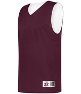 Augusta Sportswear YOUTH MESH REVERSIBLE PRACTICE BASKETBALL JERSEY 560RY LIGHT MAROON/WHITE (BA) S