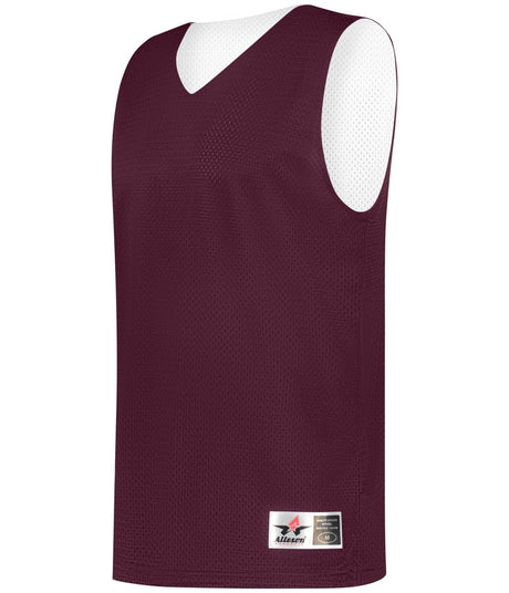 Augusta Sportswear YOUTH MESH REVERSIBLE PRACTICE BASKETBALL JERSEY 560RY LIGHT MAROON/WHITE (BA) S