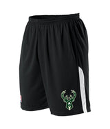 Augusta Sportswear YOUTH NBA BASKETBALL SHORTS - Augusta Sportswear A205LY NBA BK/WHITE/MILWAUKEE BUCKS S