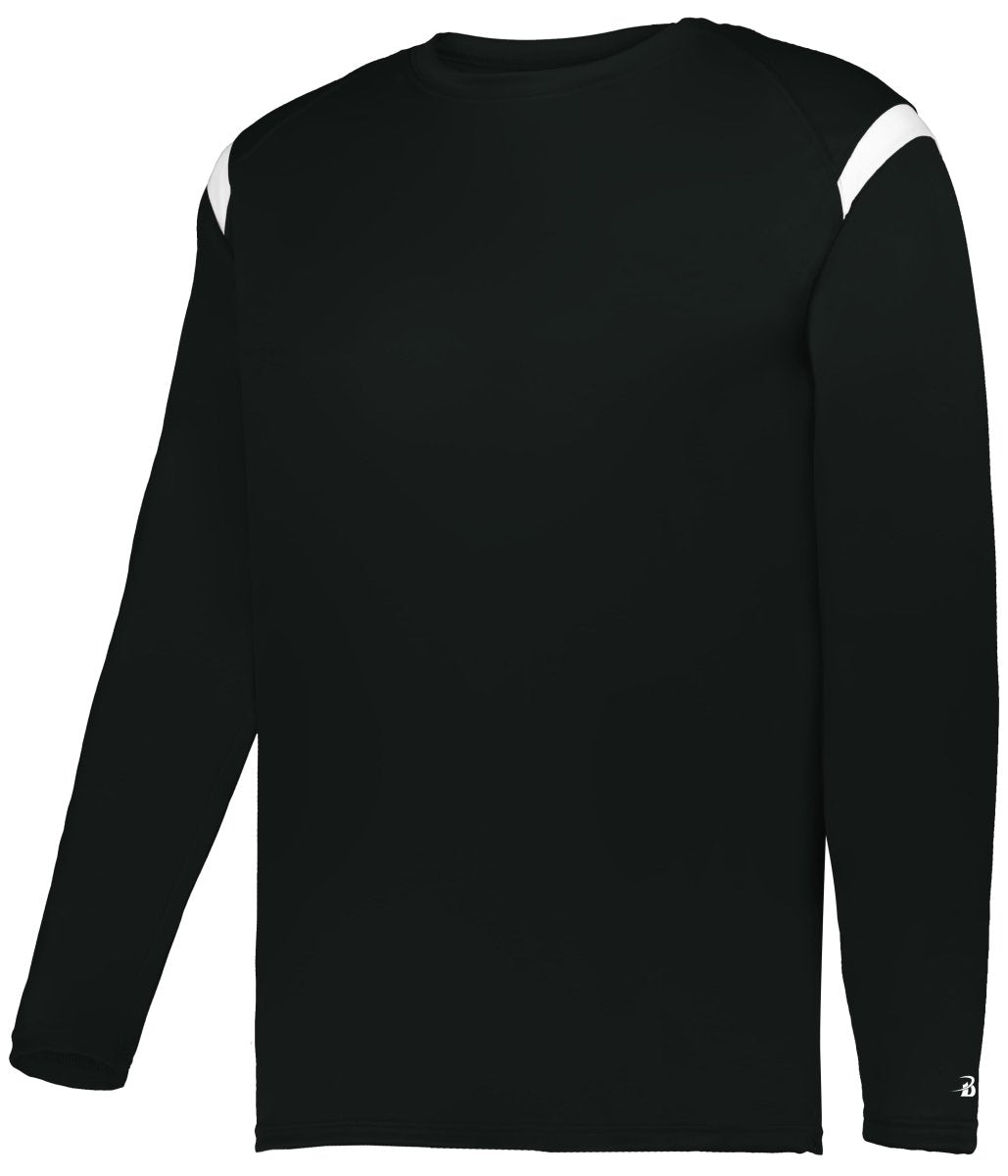 Augusta Sportswear YOUTH ON THE RISE LONG SLEEVE TEE 225300Y BLACK/WHITE (BA) S