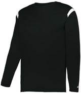 Augusta Sportswear YOUTH ON THE RISE LONG SLEEVE TEE 225300Y BLACK/WHITE (BA) S