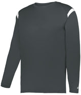 Augusta Sportswear YOUTH ON THE RISE LONG SLEEVE TEE 225300Y GRAPHITE/WHITE (BA) S