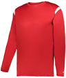 Augusta Sportswear YOUTH ON THE RISE LONG SLEEVE TEE 225300Y RED/WHITE (BA) S