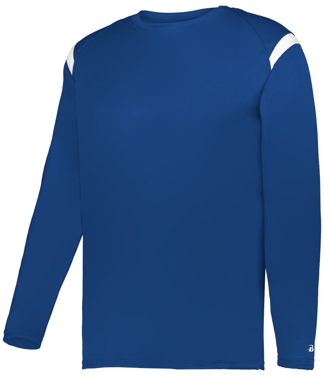 Augusta Sportswear YOUTH ON THE RISE LONG SLEEVE TEE 225300Y ROYAL/WHITE (BA) S