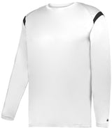 Augusta Sportswear YOUTH ON THE RISE LONG SLEEVE TEE 225300Y WHITE/BLACK (BA) S