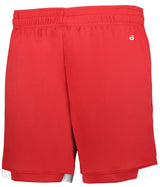 Augusta Sportswear YOUTH ON THE RISE SHORTS WITH POCKETS 225900 RED/WHITE (BA) XXS