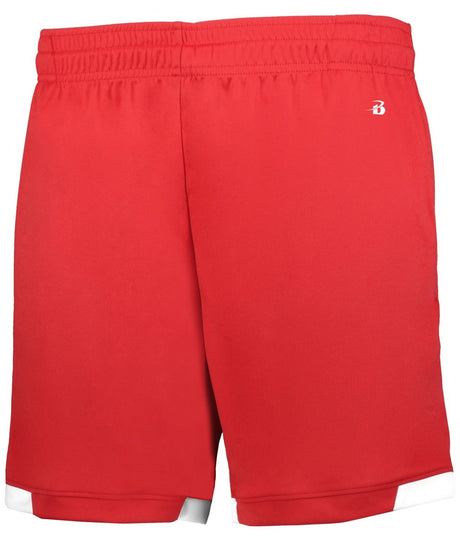 Augusta Sportswear YOUTH ON THE RISE SHORTS WITH POCKETS 225900 RED/WHITE (BA) XXS