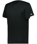 Augusta Sportswear YOUTH ON THE RISE TWO - BUTTON BASEBALL JERSEY 295000 BLACK/WHITE (BA) S
